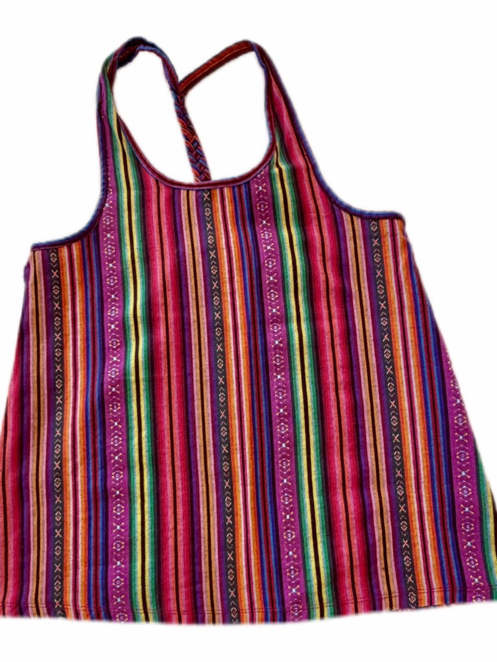 Crazy Train Boho Tank Top Women Small Multicolor Striped Festival NWOT western